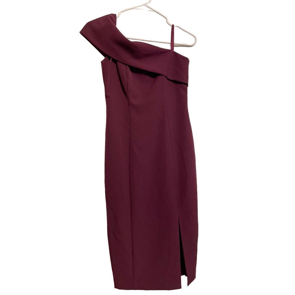 Eliza J NWT One Shoulder Dress. Beautiful Wine Color. Size 2